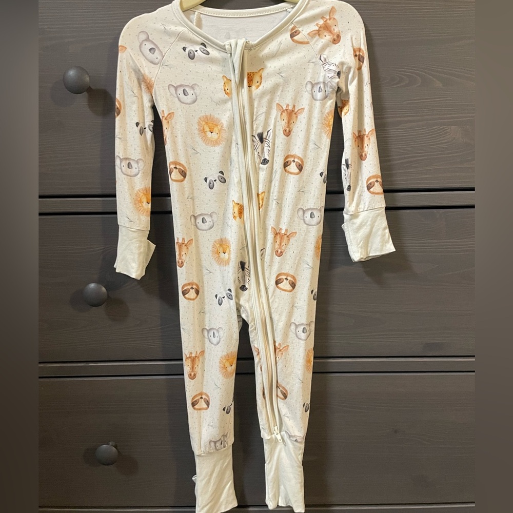 Little One Shop Bamboo Zipper Animal Pajamas 6-12M